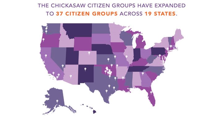 Map of United States with Citizen Group locations